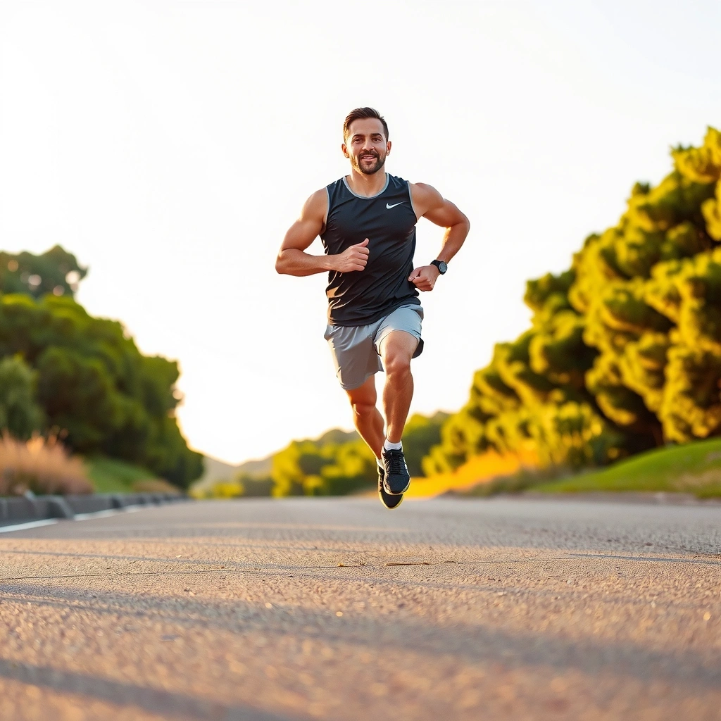 Homem ativo praticando desporto ao ar livre